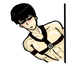 Strongman with friends cosplay party sticker #8779330