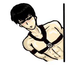 Strongman with friends cosplay party sticker #8779330