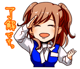 A female office drinking worker idol sticker #8780022