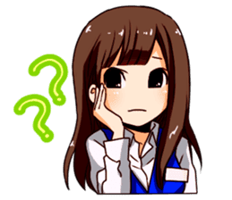 A female office drinking worker idol sticker #8780023