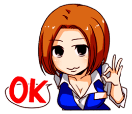 A female office drinking worker idol sticker #8780026