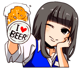 A female office drinking worker idol sticker #8780040
