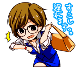 A female office drinking worker idol sticker #8780042