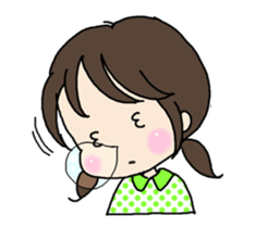 Girls liking pickled radish. sticker #8783143