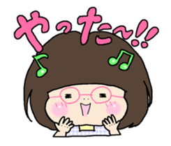 Girls liking pickled radish. sticker #8783149