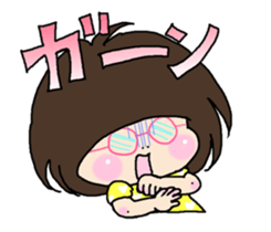 Girls liking pickled radish. sticker #8783152