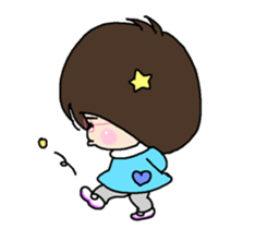 Girls liking pickled radish. sticker #8783154