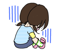 Girls liking pickled radish. sticker #8783161