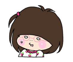 Girls liking pickled radish. sticker #8783165