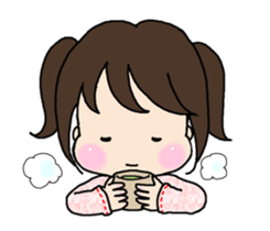 Girls liking pickled radish. sticker #8783170