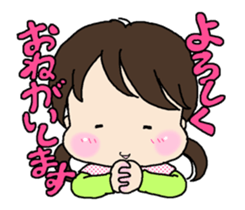 Girls liking pickled radish. sticker #8783172