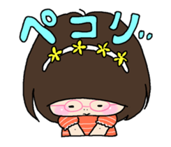 Girls liking pickled radish. sticker #8783174