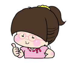 Girls liking pickled radish. sticker #8783175