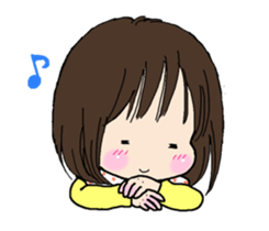 Girls liking pickled radish. sticker #8783176