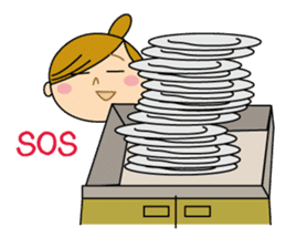 Sometimes Yururi housewife love messages sticker #8784235