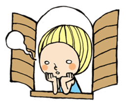 Girl chicorian of the blond hair sticker #8785792