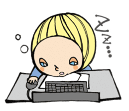 Girl chicorian of the blond hair sticker #8785798