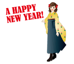 A beautiful Lady in Kimono dress sticker #8785963