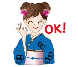 A beautiful Lady in Kimono dress sticker #8785969