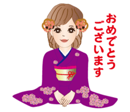 A beautiful Lady in Kimono dress sticker #8785972