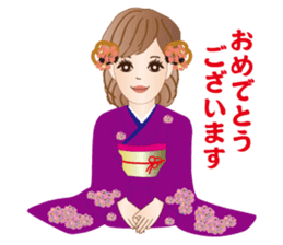 A beautiful Lady in Kimono dress sticker #8785972