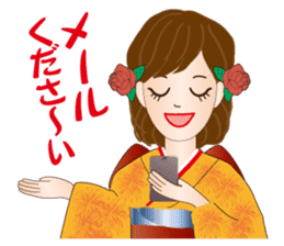 A beautiful Lady in Kimono dress sticker #8785976