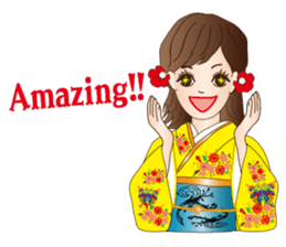 A beautiful Lady in Kimono dress sticker #8785978
