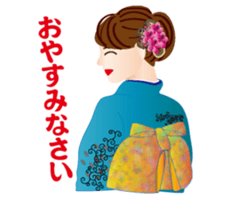 A beautiful Lady in Kimono dress sticker #8785985