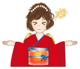 A beautiful Lady in Kimono dress sticker #8785994