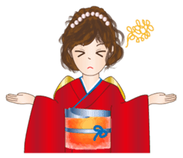 A beautiful Lady in Kimono dress sticker #8785994