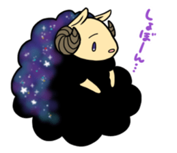 Black and white sheep's sticker #8786621