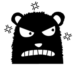 Black bad bear sticker #8786886