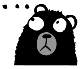 Black bad bear sticker #8786889