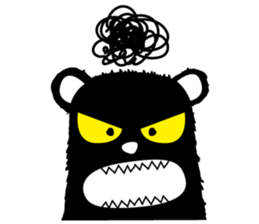 Black bad bear sticker #8786891