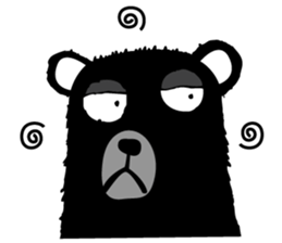 Black bad bear sticker #8786895