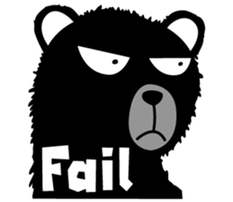 Black bad bear sticker #8786903