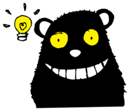 Black bad bear sticker #8786908