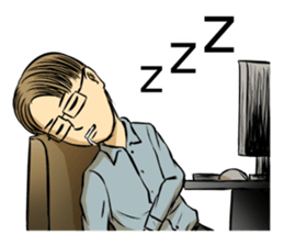 Ambitious young worker sticker #8790379