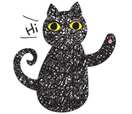 Black cat art sticker #8790986