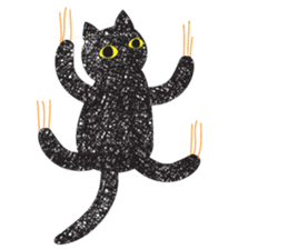 Black cat art sticker #8790987
