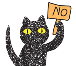 Black cat art sticker #8790991