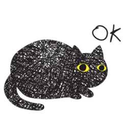 Black cat art sticker #8790992