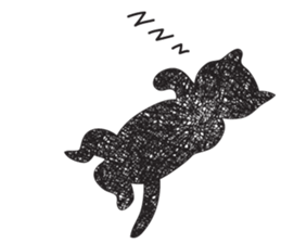 Black cat art sticker #8790994