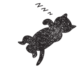 Black cat art sticker #8790994