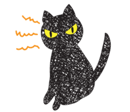 Black cat art sticker #8790995