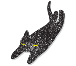 Black cat art sticker #8790996