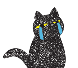 Black cat art sticker #8790997