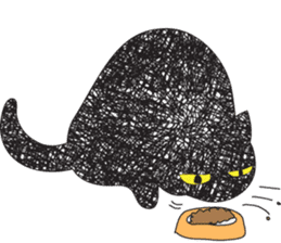 Black cat art sticker #8790999