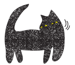 Black cat art sticker #8791003