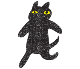 Black cat art sticker #8791006